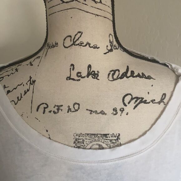 We The Free White Distressed Semi Sheer Casual Balloon Sleeve Top - Picture 4 of 11